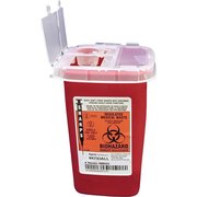 Covidien Phlebotomy Sharps Container W/Clear Lid, Flip Top, 1 Qt., RD CVDSR1Q100900